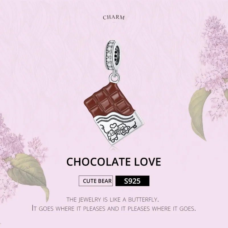 (image for) Pandora Style Silver Chocolate Love Dangle - SCC1782 - View 6