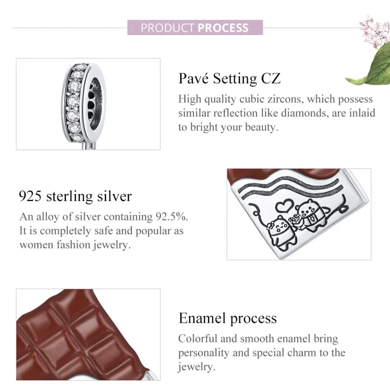 (image for) Pandora Style Silver Chocolate Love Dangle - SCC1782 - View 8