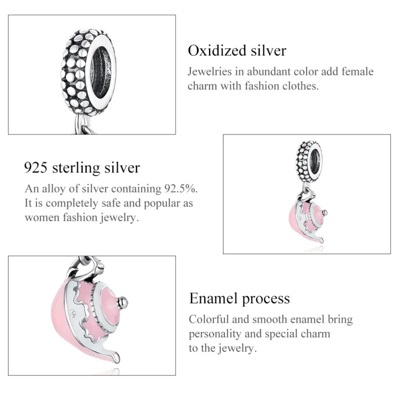 (image for) Pandora Style Silver Classic Teapot Dangle - SCC1492 - View 7