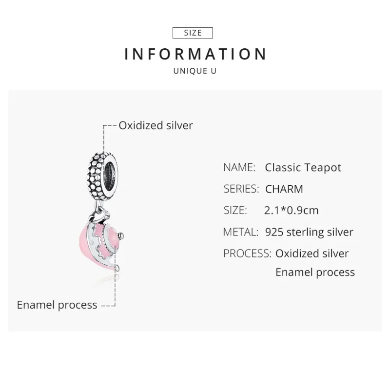 (image for) Pandora Style Silver Classic Teapot Dangle - SCC1492 - View 8