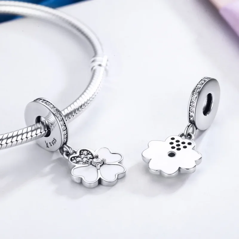 (image for) Pandora Style Silver Clover Dangle - SCC259 - View 4