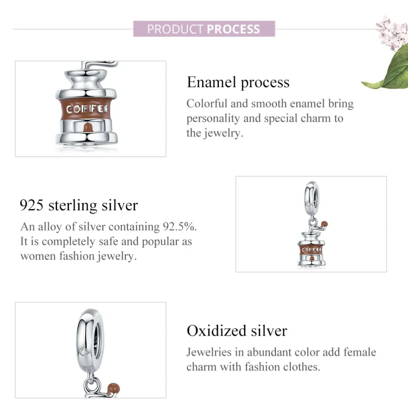 (image for) Pandora Style Silver Coffee Grinder Dangle - BSC170 - View 8