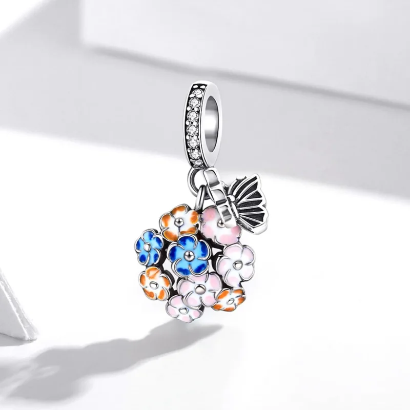(image for) Pandora Style Silver Colorful Garden Dangle - SCC1702 - View 2