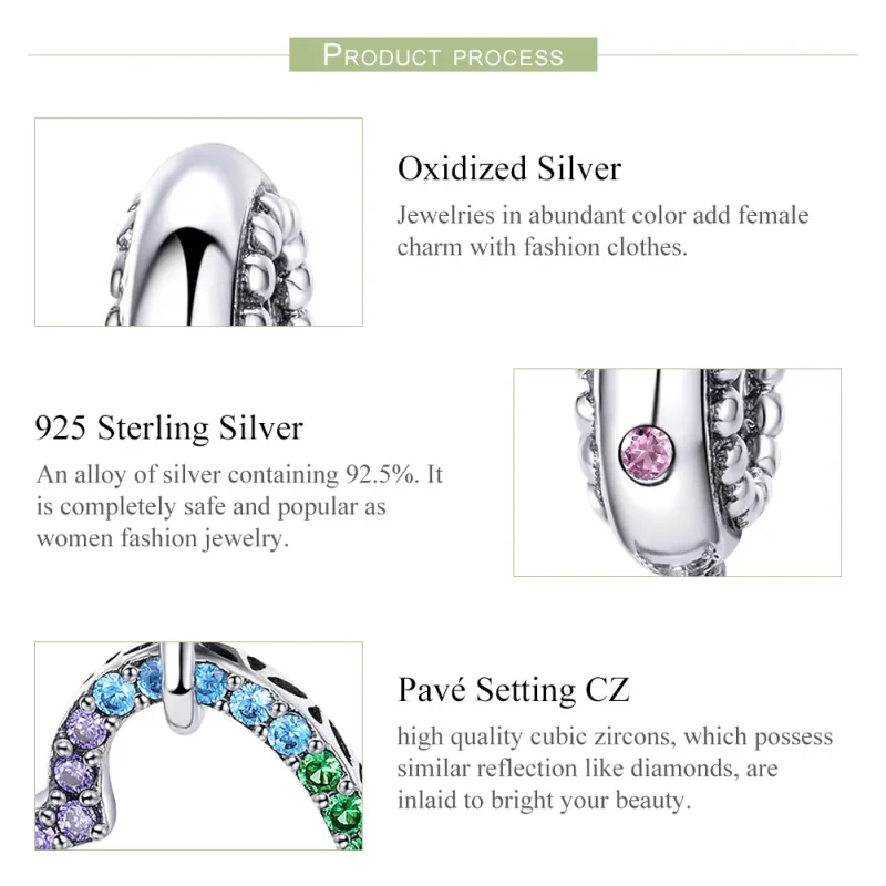 (image for) Pandora Style Silver Colorful Heart Dangle - SCC896 - View 7