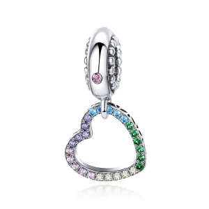 (image for) Pandora Style Silver Colorful Heart Dangle - SCC896