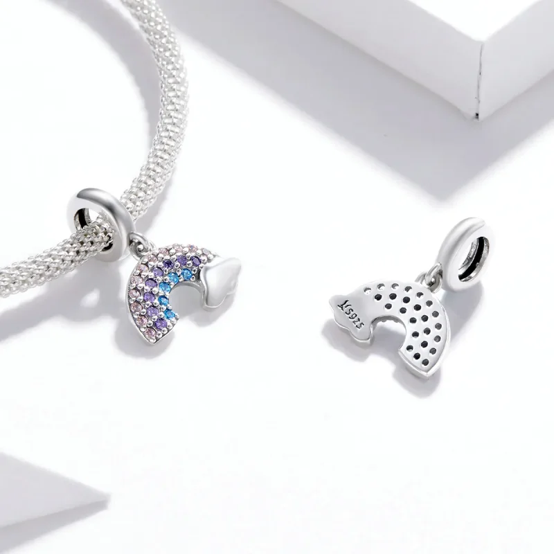 (image for) Pandora Style Silver Colorful Rainbow Dangle - SCC1625 - View 4