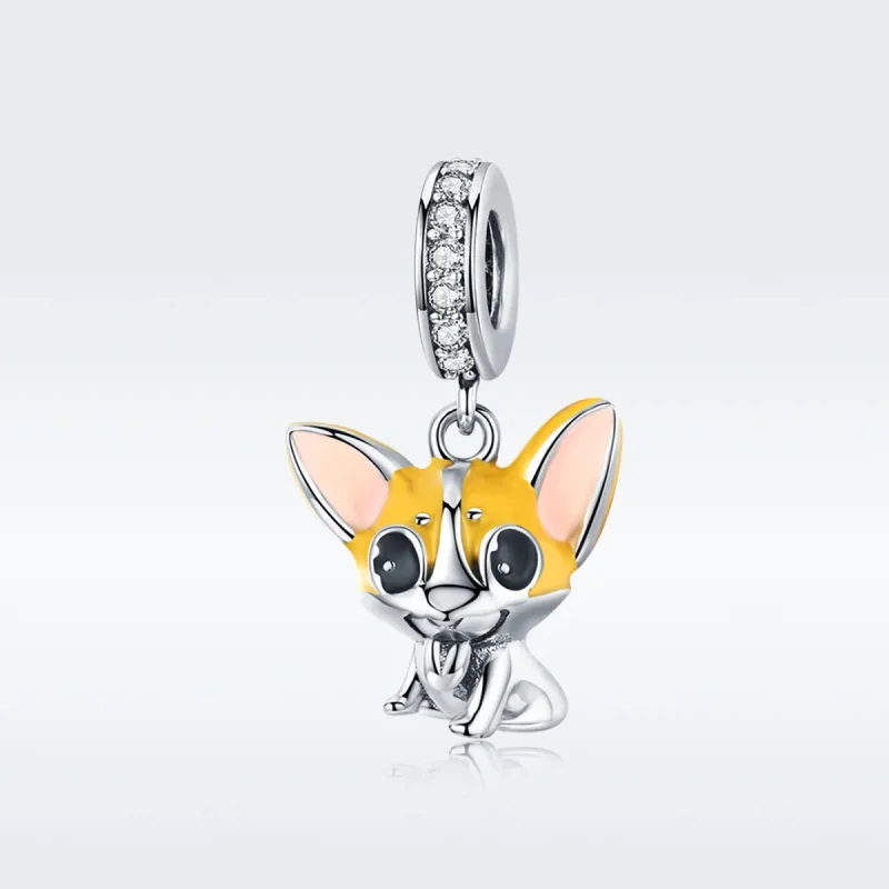 (image for) Pandora Style Silver Corgi Dangle - BSC078 - View 5