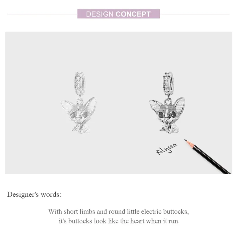 (image for) Pandora Style Silver Corgi Dangle - BSC078 - View 6