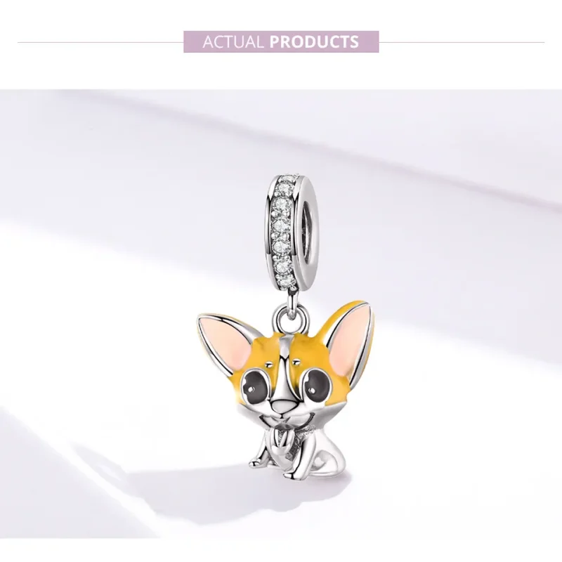(image for) Pandora Style Silver Corgi Dangle - BSC078 - View 7