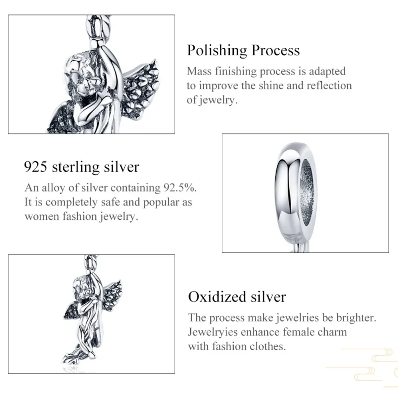 (image for) Pandora Style Silver Cupid Dangle - SCC1405 - View 6