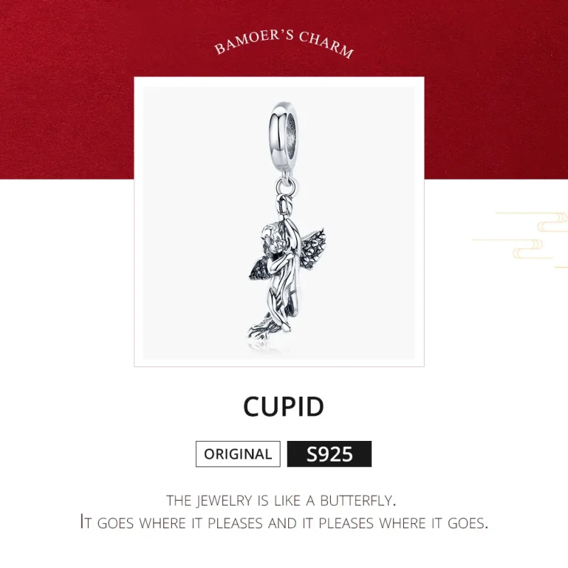 (image for) Pandora Style Silver Cupid Dangle - SCC1405 - View 8