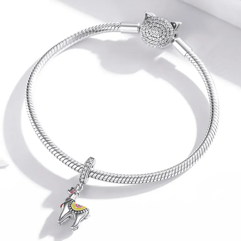 (image for) Pandora Style Silver Cute Alpaca Dangle - SCC1737 - View 3