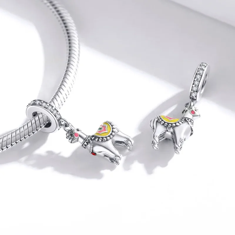(image for) Pandora Style Silver Cute Alpaca Dangle - SCC1737 - View 4