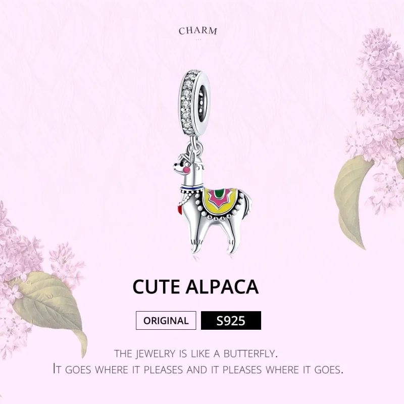(image for) Pandora Style Silver Cute Alpaca Dangle - SCC1737 - View 6