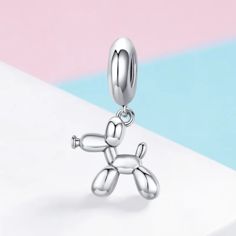 (image for) Pandora Style Silver Cute Balloon Dog Dangle - SCC981 - View 2