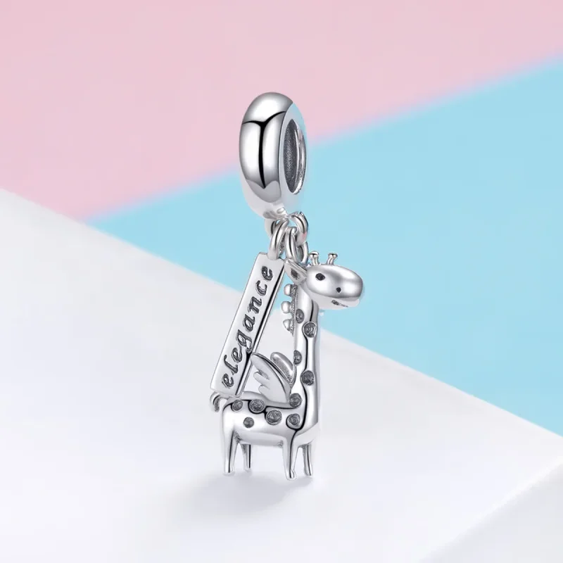 (image for) Pandora Style Silver Cute Giraffe Dangle - SCC976 - View 2