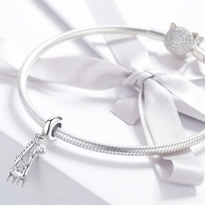 (image for) Pandora Style Silver Cute Giraffe Dangle - SCC976 - View 3