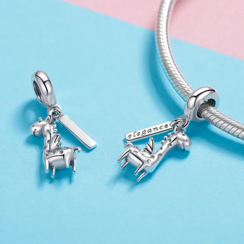 (image for) Pandora Style Silver Cute Giraffe Dangle - SCC976 - View 4
