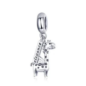 (image for) Pandora Style Silver Cute Giraffe Dangle - SCC976