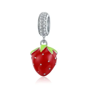 (image for) Pandora Style Silver Cute Strawberry Dangle - SCC1537