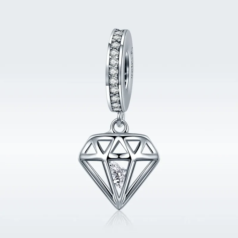 (image for) Pandora Style Silver Diamond Dangle - SCC186 - View 2