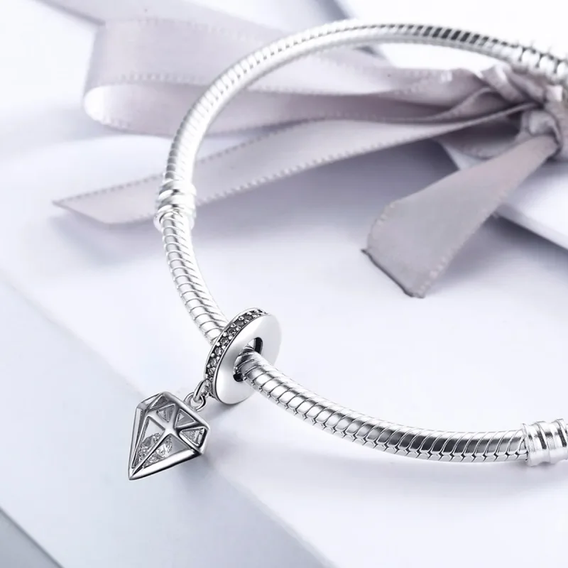 (image for) Pandora Style Silver Diamond Dangle - SCC186 - View 5