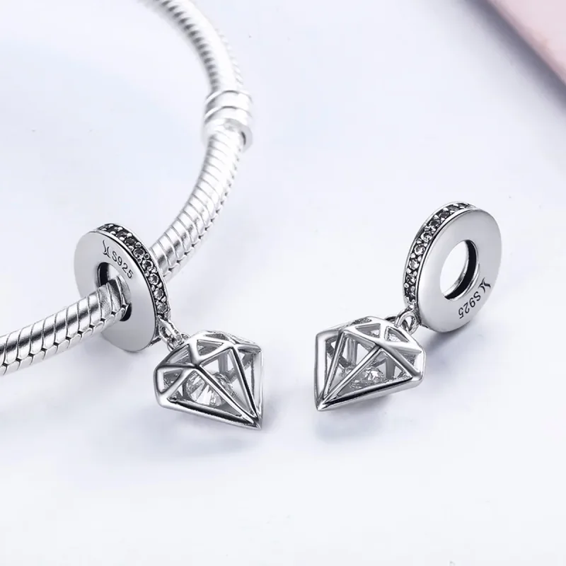 (image for) Pandora Style Silver Diamond Dangle - SCC186 - View 6