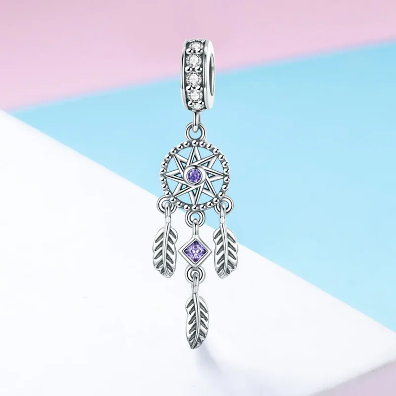 (image for) Pandora Style Silver Dreamcatcher Dangle - SCC841 - View 2