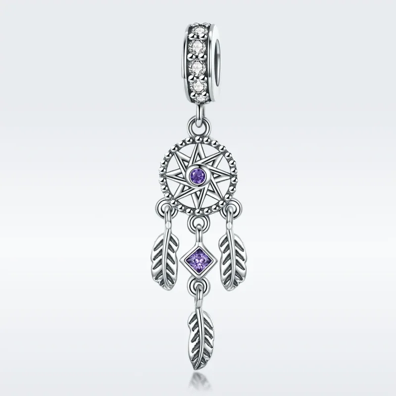 (image for) Pandora Style Silver Dreamcatcher Dangle - SCC841 - View 3