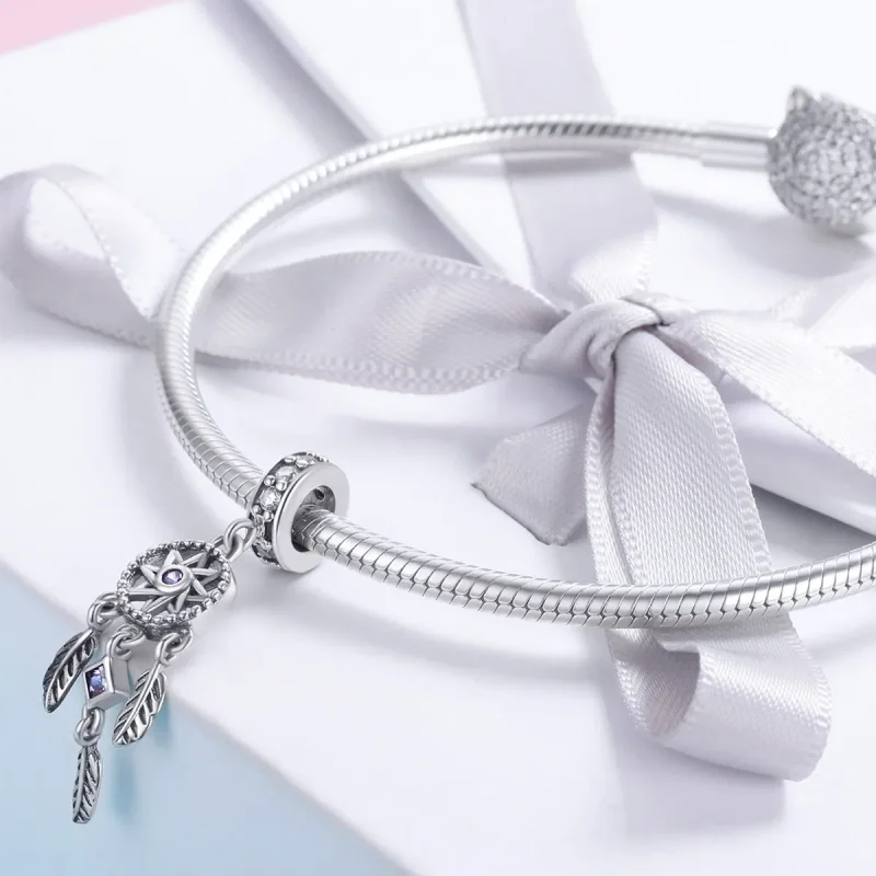 (image for) Pandora Style Silver Dreamcatcher Dangle - SCC841 - View 4