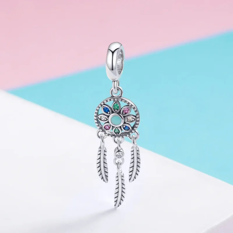 (image for) Pandora Style Silver Dreamcatcher Dangle - SCC961 - View 2
