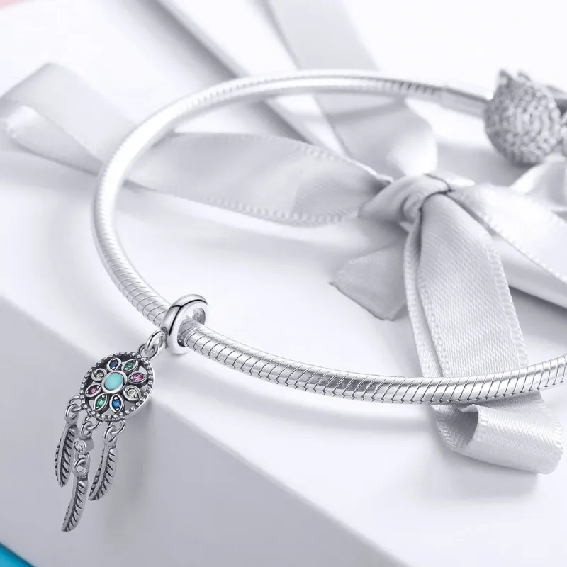 (image for) Pandora Style Silver Dreamcatcher Dangle - SCC961 - View 3