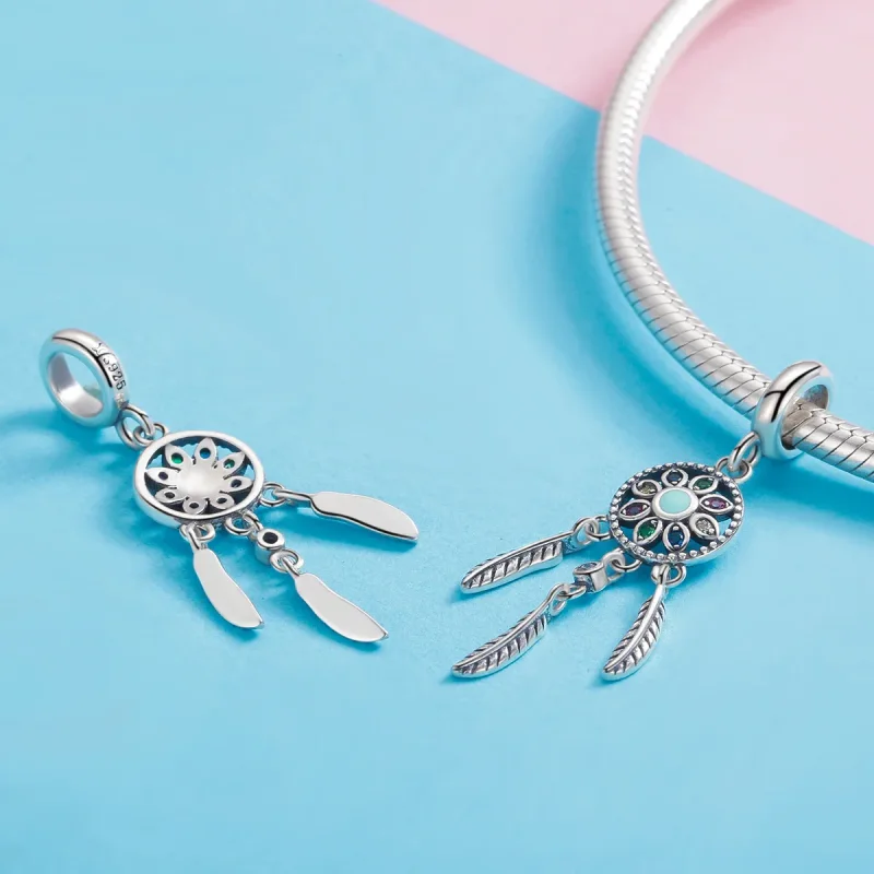 (image for) Pandora Style Silver Dreamcatcher Dangle - SCC961 - View 4