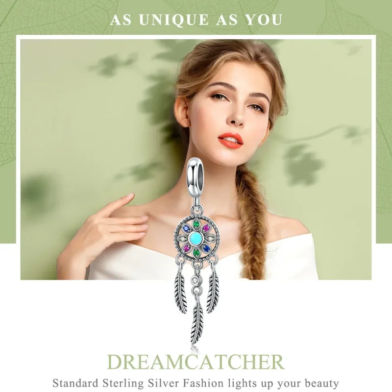 (image for) Pandora Style Silver Dreamcatcher Dangle - SCC961 - View 6