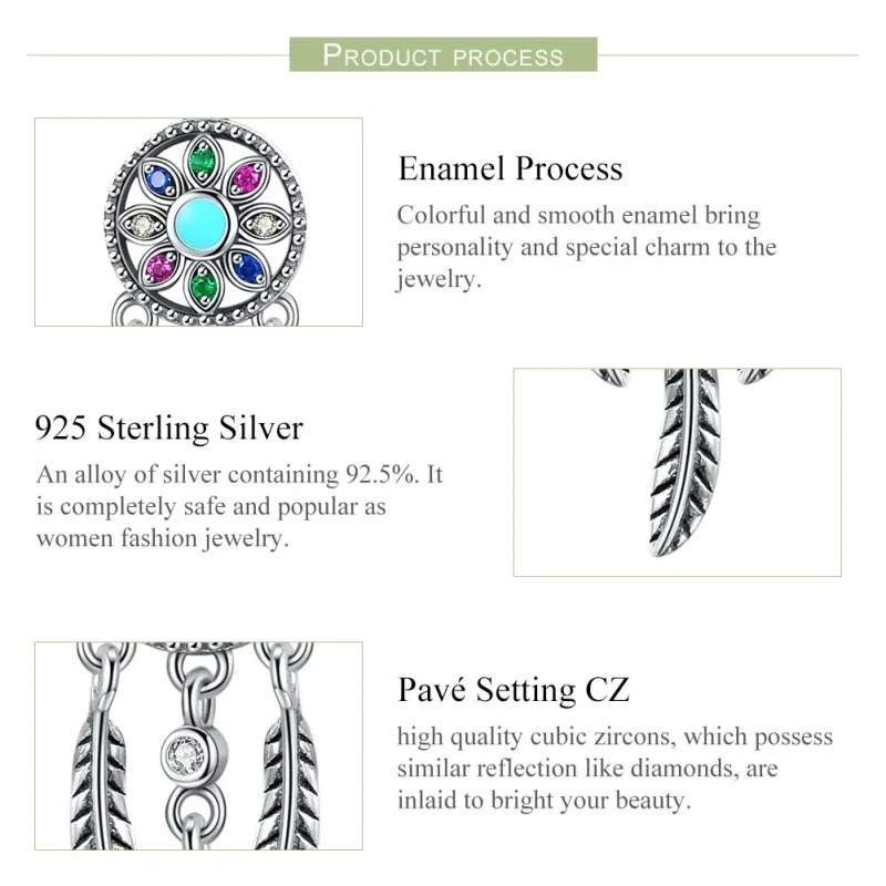 (image for) Pandora Style Silver Dreamcatcher Dangle - SCC961 - View 7