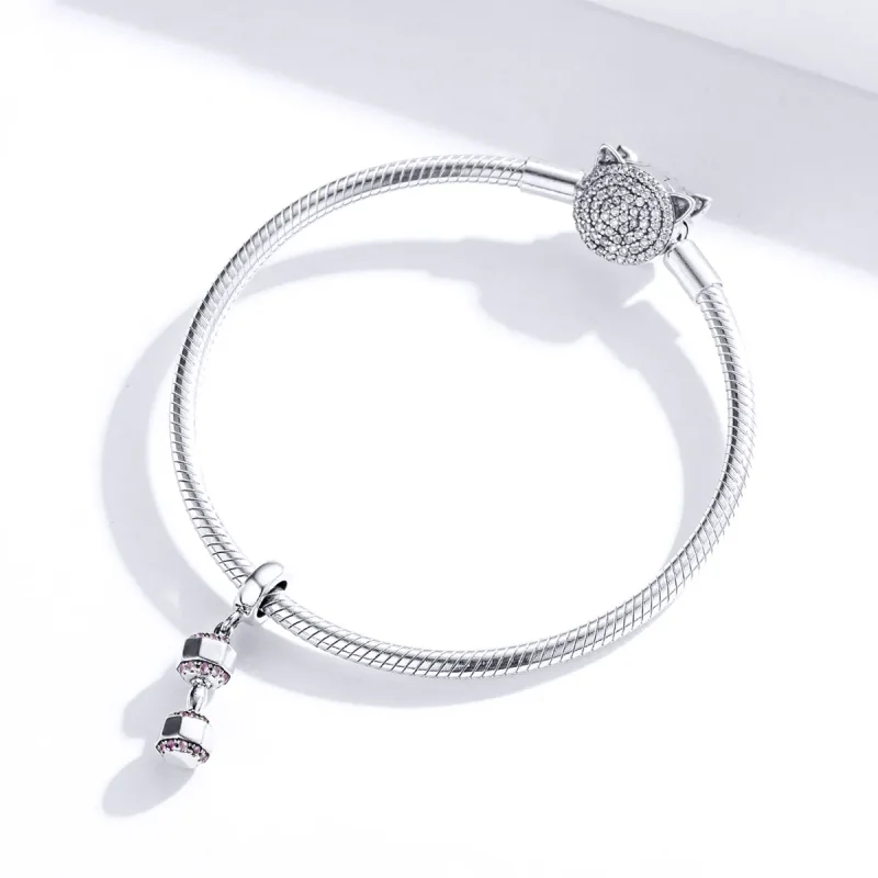 (image for) Pandora Style Silver Dumbbell Dangle - SCC1340 - View 3