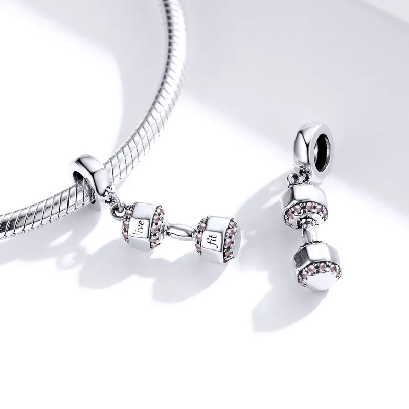 (image for) Pandora Style Silver Dumbbell Dangle - SCC1340 - View 4