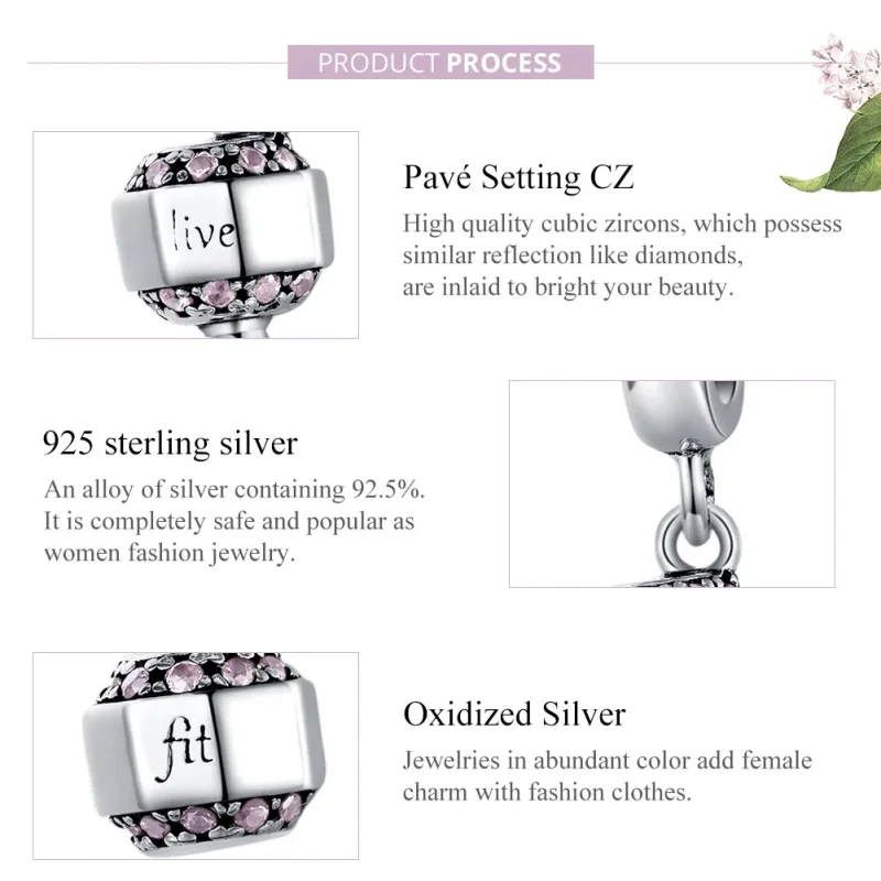 (image for) Pandora Style Silver Dumbbell Dangle - SCC1340 - View 8