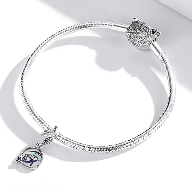 (image for) Pandora Style Silver Egypt - Twin Eyes Dangle - SCC1857 - View 3
