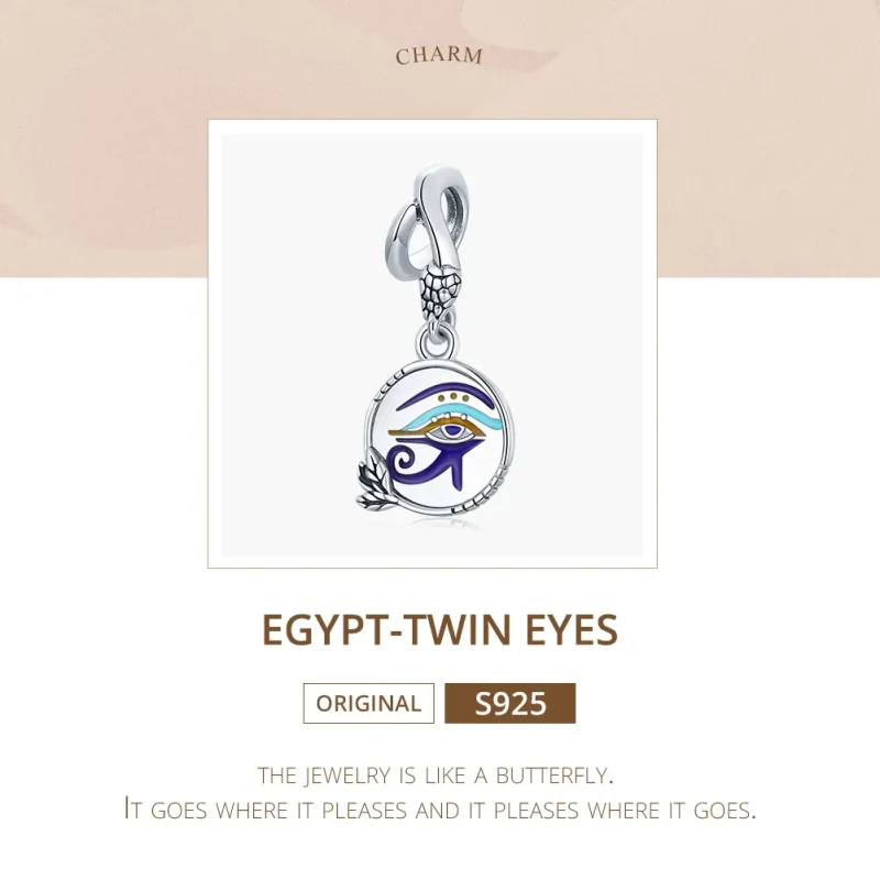 (image for) Pandora Style Silver Egypt - Twin Eyes Dangle - SCC1857 - View 6