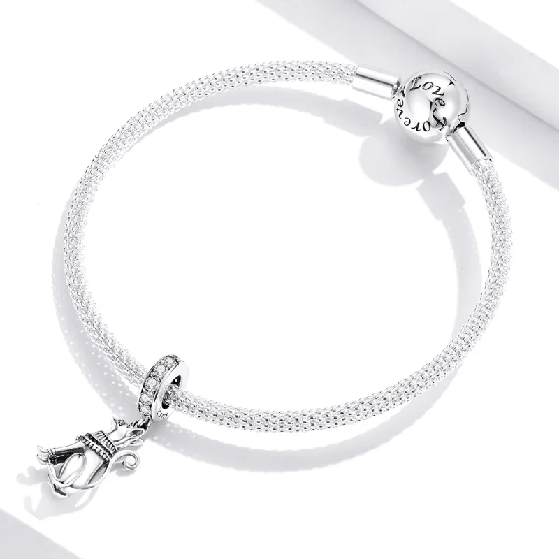 (image for) Pandora Style Silver Egyptian Cat Dangle - SCC1505 - View 3
