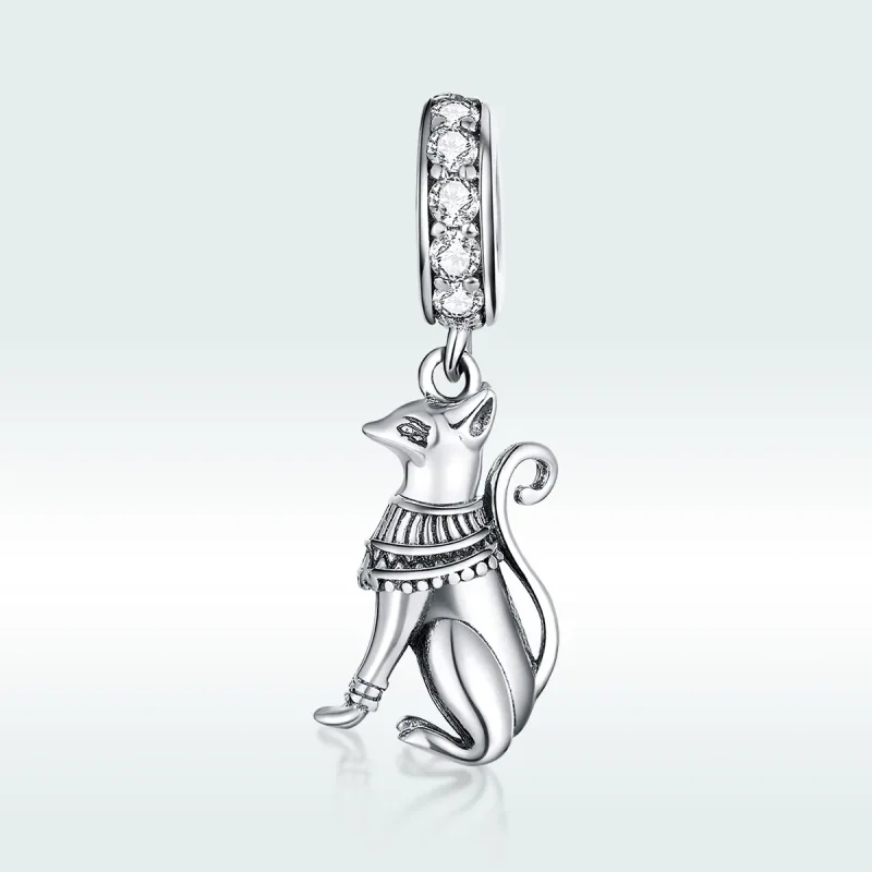 (image for) Pandora Style Silver Egyptian Cat Dangle - SCC1505 - View 5