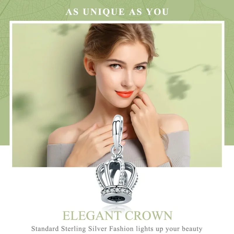 (image for) Pandora Style Silver Elegant Crown Dangle - SCC781 - View 6