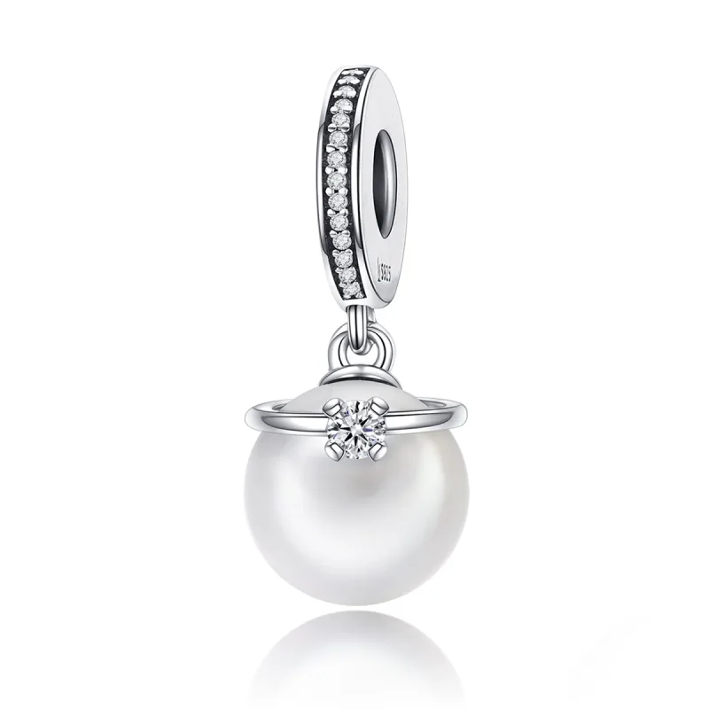 (image for) Pandora Style Silver Elegant Pearls Dangle - SCC137 - View 2