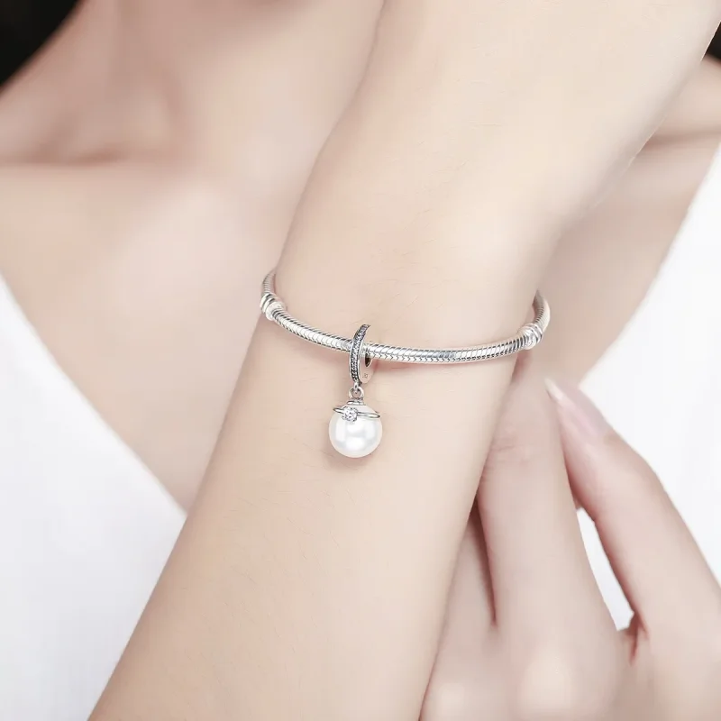 (image for) Pandora Style Silver Elegant Pearls Dangle - SCC137 - View 7