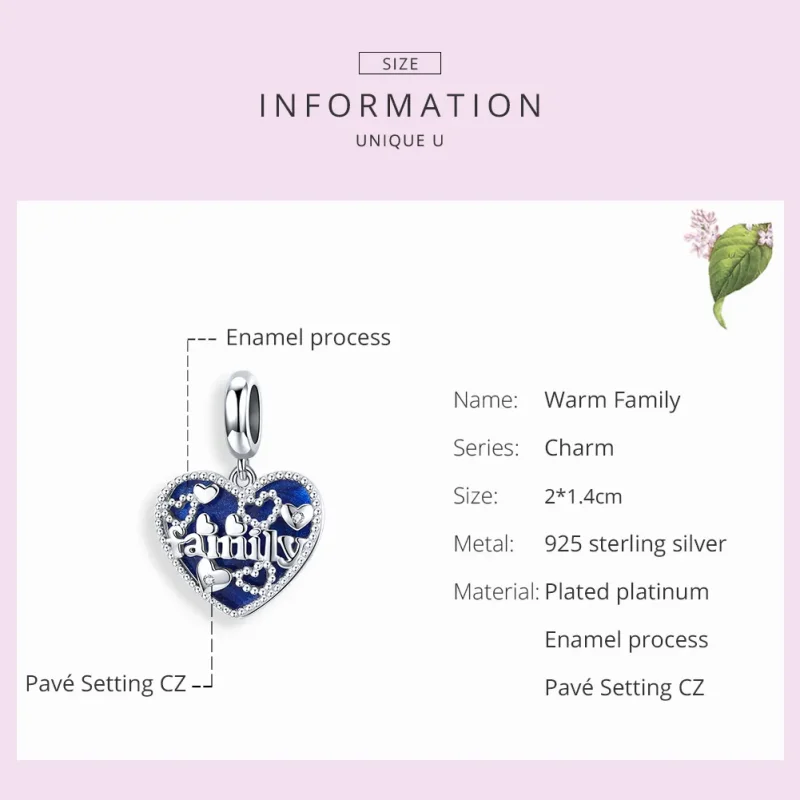 (image for) Pandora Style Silver Family Letters Dangle - BSC293 - View 7