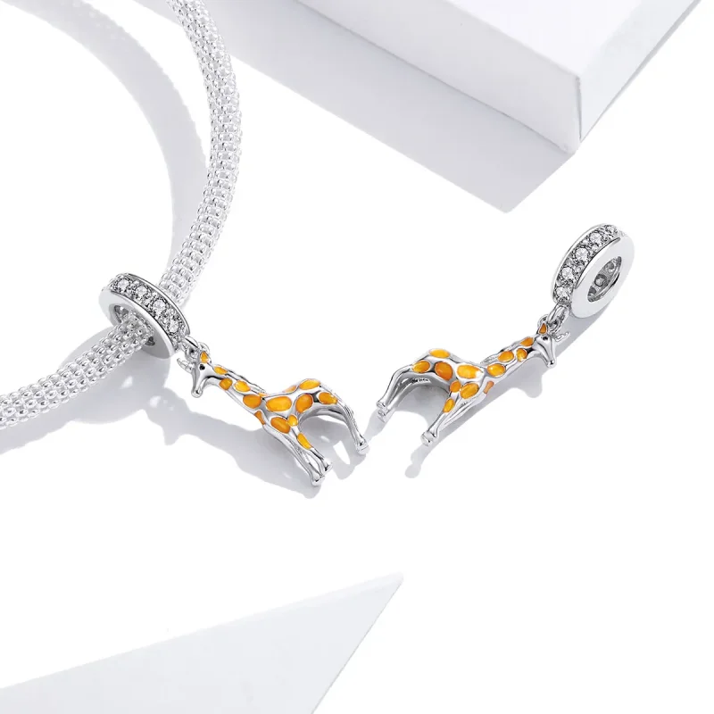 (image for) Pandora Style Silver Giraffe Dangle - BSC258 - View 4