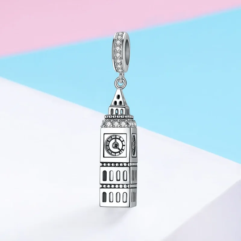 (image for) Pandora Style Silver Great Britain Big Ben Dangle - SCC868 - View 2