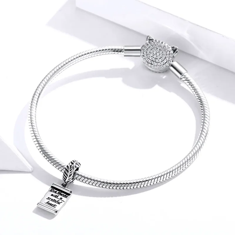 (image for) Pandora Style Silver Handwritten Letter Dangle - SCC1605 - View 3