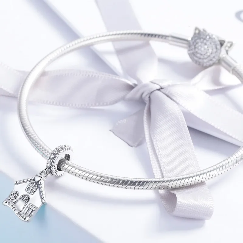 (image for) Pandora Style Silver Happy House Dangle - SCC913 - View 3
